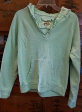 B0107 Pacific Girl Green Cotton Blend Hooded Sweatshirt Size L Combine Ship