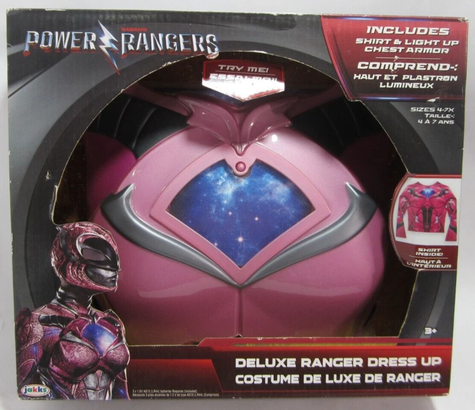 Power Rangers Kids  Deluxe Dress Up Pink & Yellow Ranger Costume Size 4-7x  Tall - Image 2 of 3