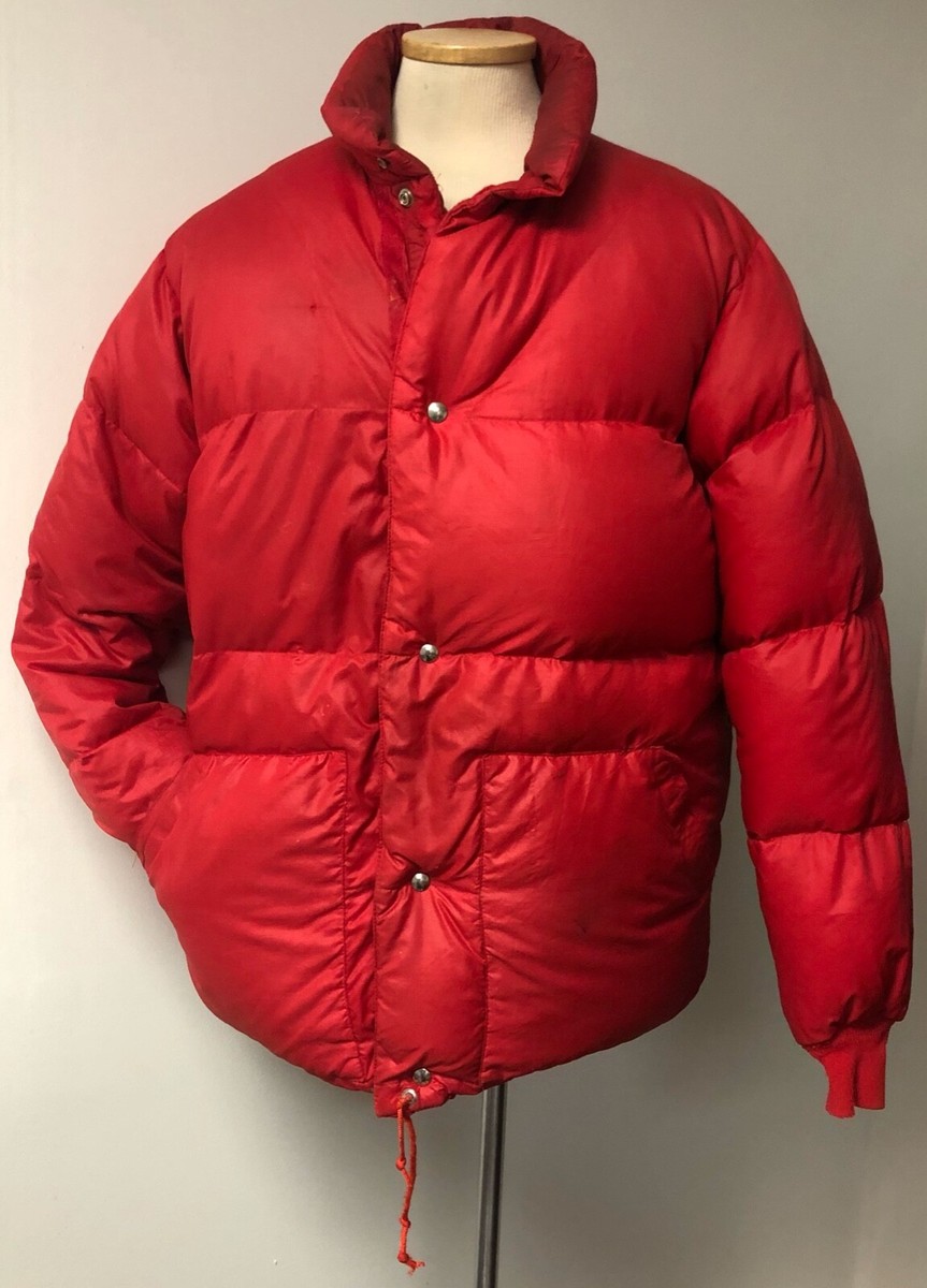 REI VINTAGE DOWN COAT MENS RED FULL ZIP VINTAGE 1970'S REI VINTAGE DOWN COAT MENS RED FULL ZIP VINTAGE 1970'S