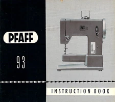 PFAFF 93 Instruction Manual User Guide: Coil Bound 62 Pages