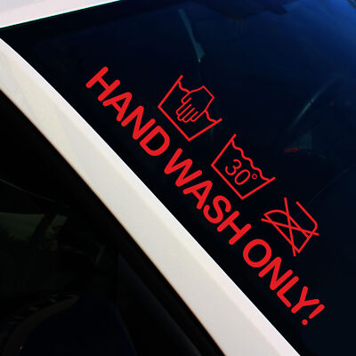 Frontscheibenaufkleber hand wash Karminrot Sticker Tuning Auto Decal FS129