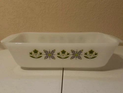 Vintage Anchor-Hocking/Fire King #441 Green Meadow One Qt Baking Dish USA