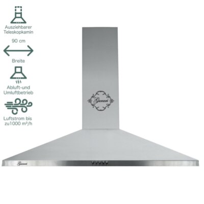 Gurari GCH 147 IS  Wandhaube 90cm Dunstabzugshaube 1000m³/h Edelstahl AUSSTELLER