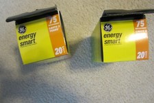 Lot of Two 2  GE Energy Smart 20W 75W CFL Light Bulbs 20 WATT  75 WATT