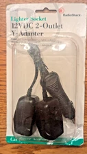 RadioShack Lighter Plug Socket Y-Adaptor 12V DC 2 Outlet NOS Power