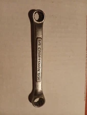 Rare VINTAGE Craftsman Stubby double Box End Wrench-v-Series Made In USA3/8 7/16