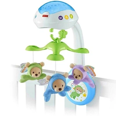 FISHER-PRICE Traumbärchen 3-in-1 Baby Mobile Kinderbett Spiel Musik Nachtlicht