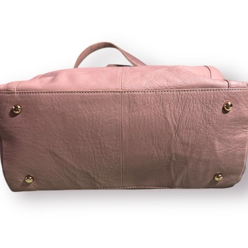Bolso Hobo Retro Paul Costelloe Rosa Malva Cuero Genuino Grande - Imagen 3 de 9