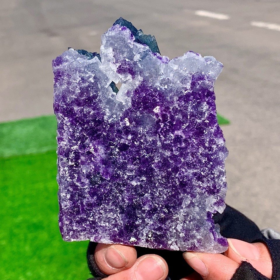 193GNatural transparent blue green flourite cluster chakra spiritual ...