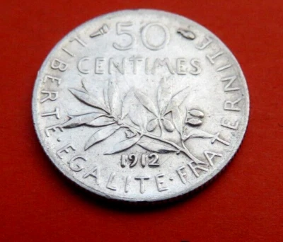 Belle Pièce de 50 Centimes 1912 SEMEUSE Type " ROTY " - Photo 1/2