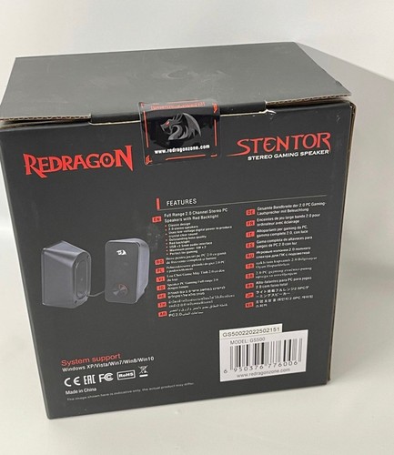 Redragon GS500 Stentor PC Gaming Speaker, 2.0 Channel Stereo, Red LED backlight - 第 4/7 張圖片