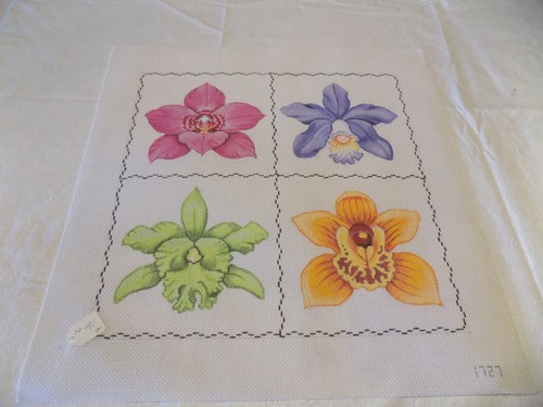HAND PAINTED 4 ORCHIDS - Picture 2 of 2