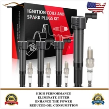 4 Ignition Coil & Spark Plug Kits For Fiat 500 1.4L L4 2012-2017 UF649