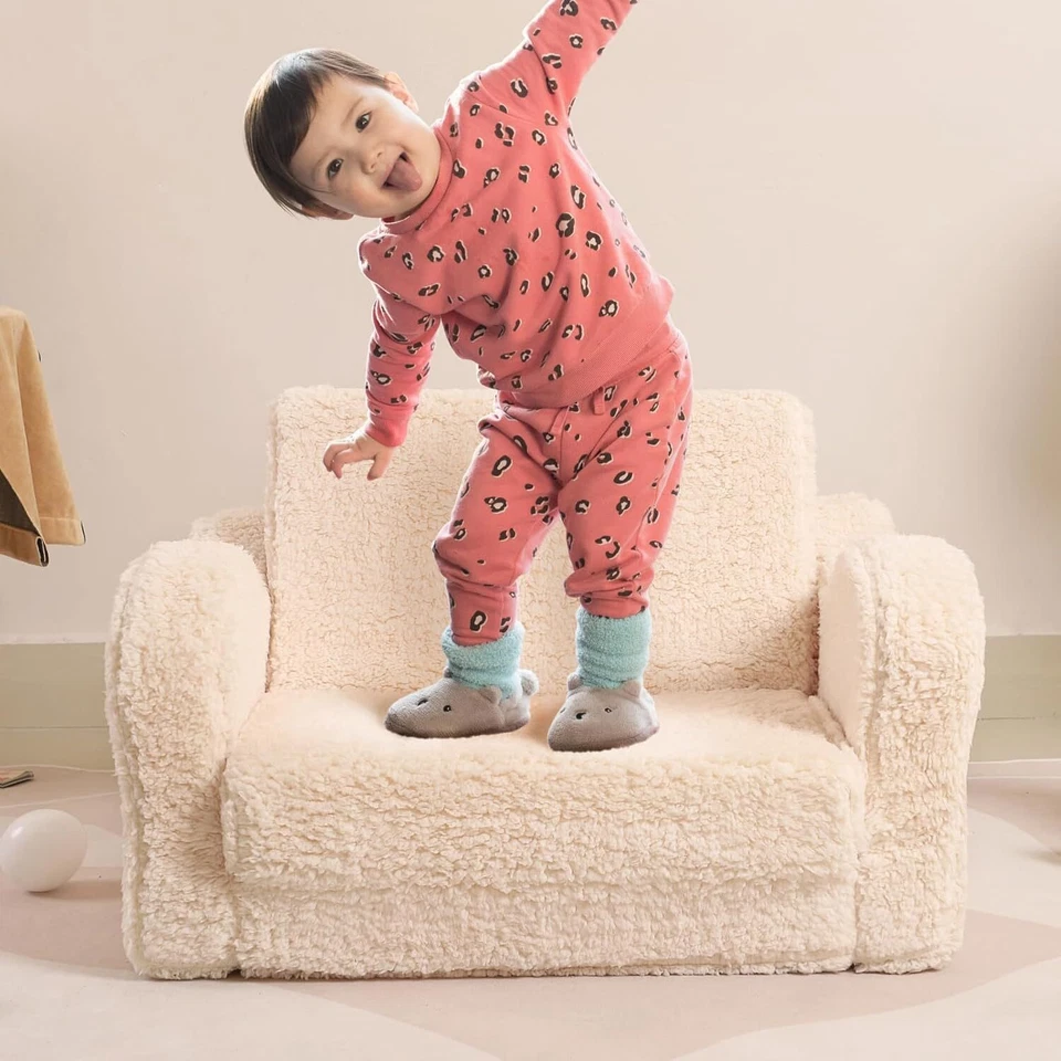 Silla para niños pequeños, silla plegable 2 en 1 para niños pequeños, convierte sofá en reclinable Foto 2 de 4