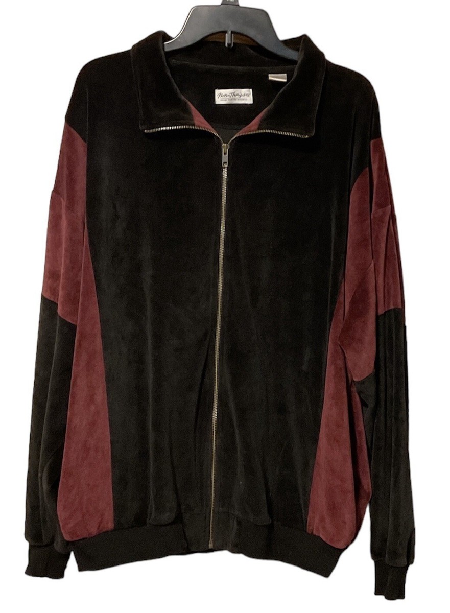 Vintage 90s Norm Thompson Men's XXL Track Jacket Velour Vintage 90s Norm Thompson Men's XXL Track Jacket Velour