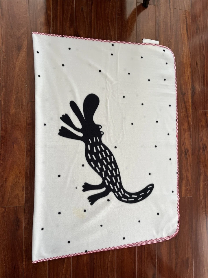 IKEA Manta Bebé Vellón Blanco Rojo Costuras Cocodrilo Barnslig Park Lovey Foto 2 de 3