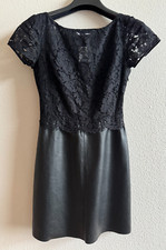 NWT Bailey 44 Anthropologie Black Lace & Faux Leather Dress Size XS Super Soft