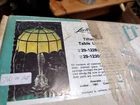 Vintage Genuine Tiffany Brass And Slag Glass Lamp Kit NOS 1930-40's...