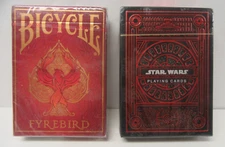 2 Pks Premium Playing Cards Bicycle Fyrebird &Theory 11 Star Wars!! New; Sealed!