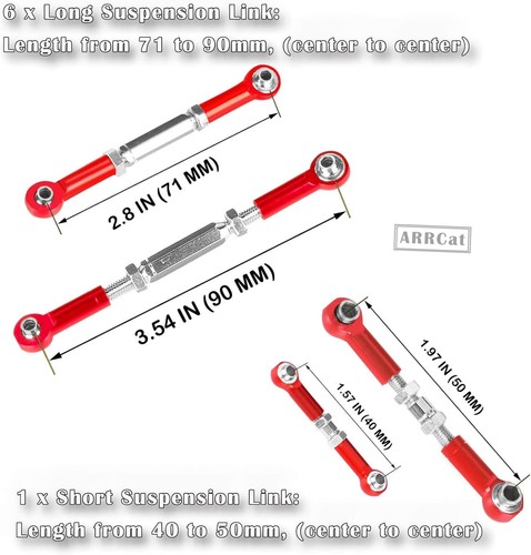 Precision Red Aluminum RC Turnbuckle Upgrade Pack for 1/10 Slash & More - Picture 4 of 9