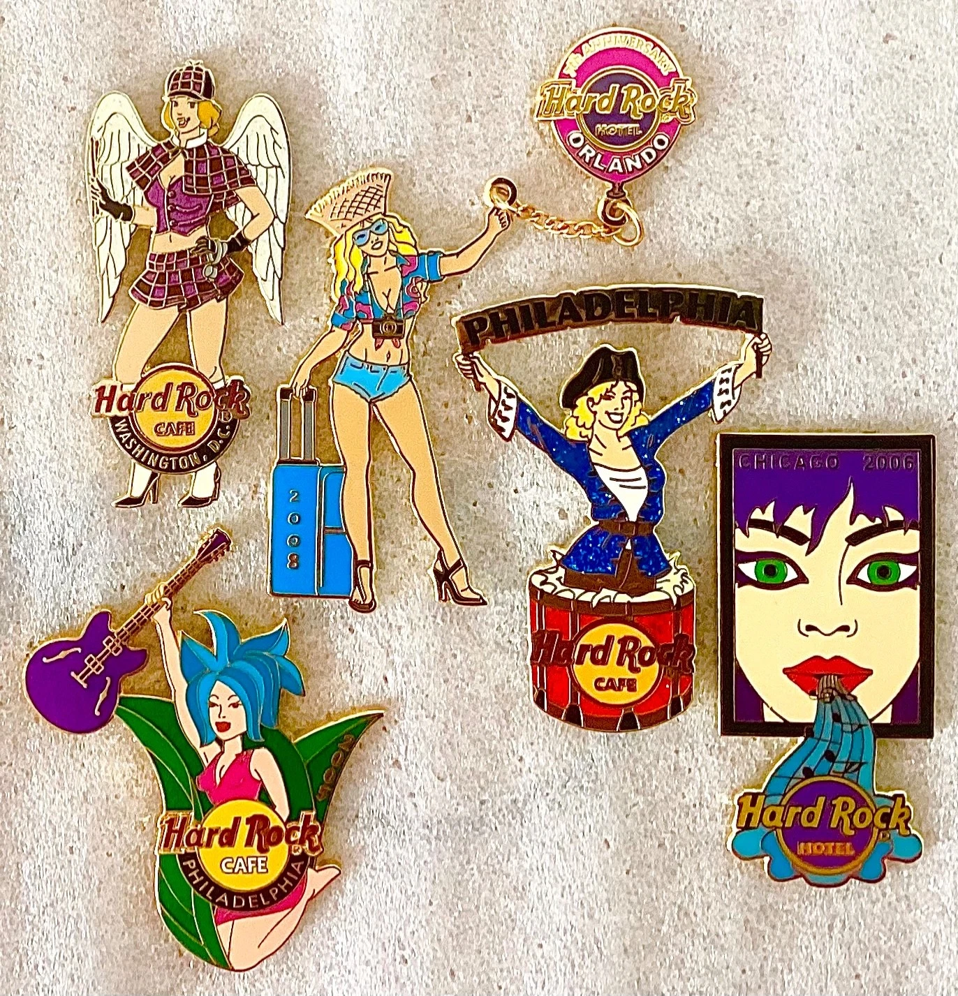 HARD ROCK CAFE SEXY BLOND PUNK ROCK GIRLS COLLECTION LE 5 PIN LOT