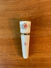 Vintage Gerold Tettau Bavaria Porcelain Car Bud Vase Floral Roses Metal Clip