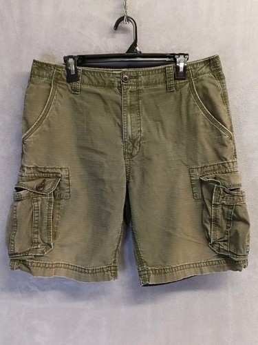 Arizona Jean Co Cargo Shorts Men's 34 Green Ripstop Pockets Workwear Hiking - Picture 1 of 12