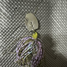 Chatterbait Fishing Lure with Spinner Blade, Green Purple Skirt
