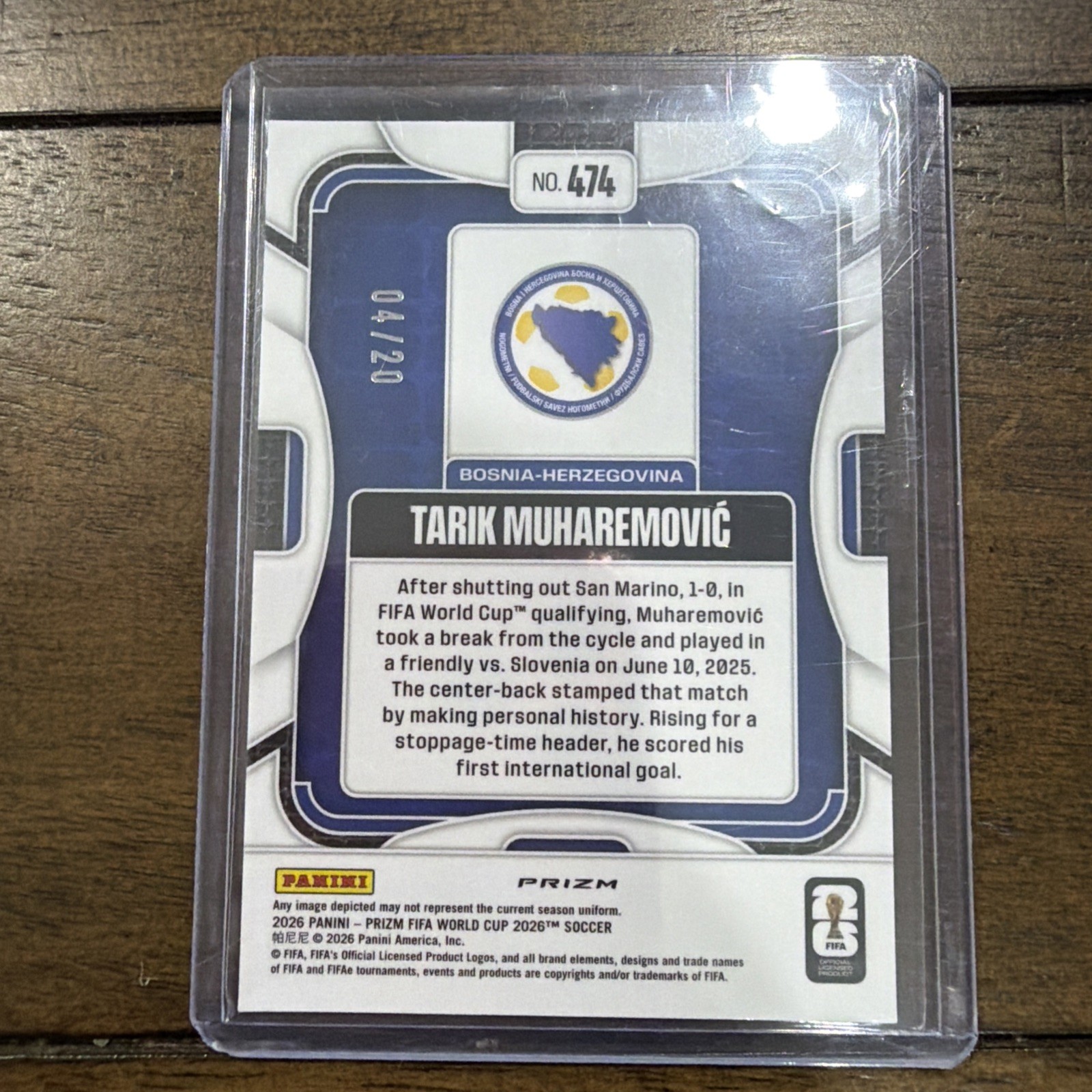2026 PANINI PRIZM WORLD CUP TARIK MUHAREMOVIC CHERRY BLOSSOM RC ROOKIE SSP 4/20  view 4