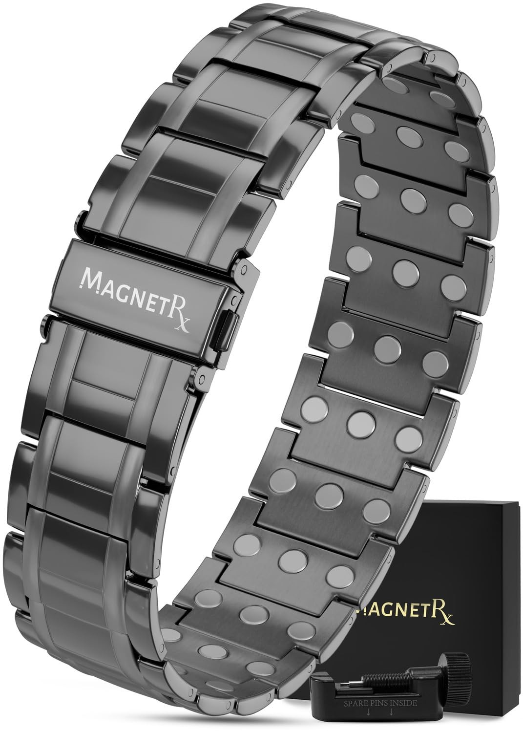 MagnetRX® 3X Strength Magnetic Bracelets for Men - Effective Titanium Magnetic B