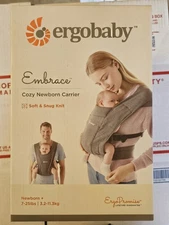 NEW Ergobaby Embrace Cozy Newborn Baby Wrap Carrier 7-25 Pounds, Oxford Blue