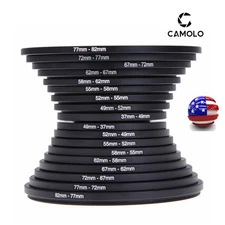 18 pcs Camera Lens Filter Step Up Down Ring Adapter Set 37- 82mm For DSLR Camera