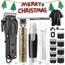 6Pcs Hair Clipper Kit for Men Cordless Professional Trimmers Best Christmas Gift