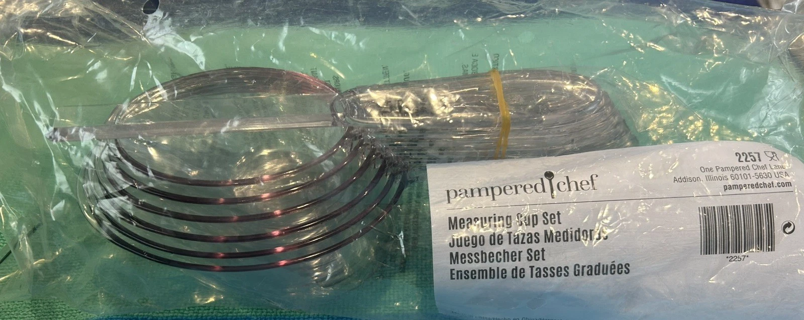 NEW Pampered Chef Measuring Cup Set #2257 - w/Leveler Snap Together Handles 6