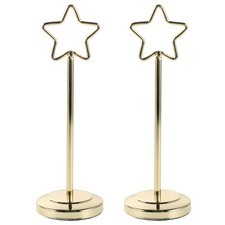 2 Pcs Table Number Holders Gold Card Photo for Centerpieces 6 Inch Stands