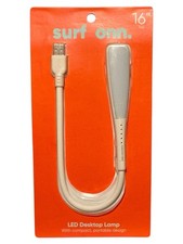 Surf Onn Led Desktop Lamp 16" Tall Compact Portable Flex Design USB White