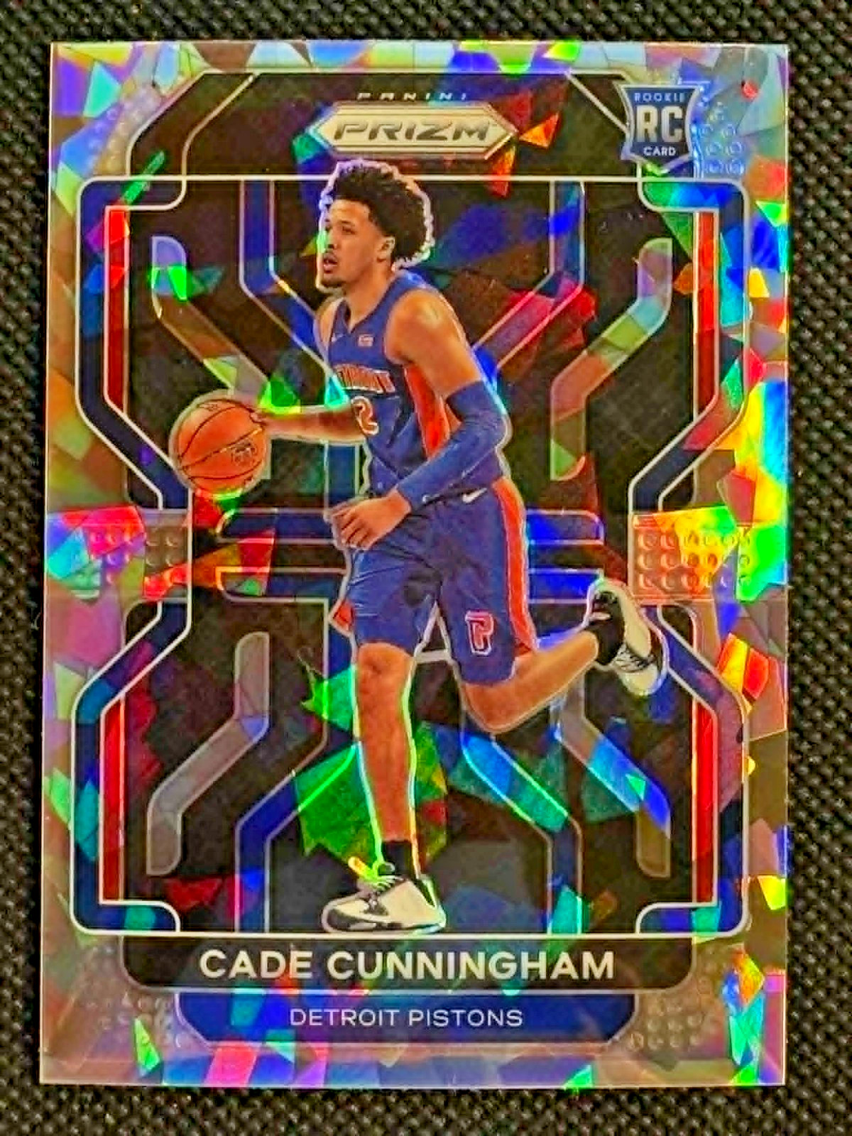 2021-22 Panini Prizm Cade Cunningham #282 Cracked Ice Prizm Rookie RC Pistons