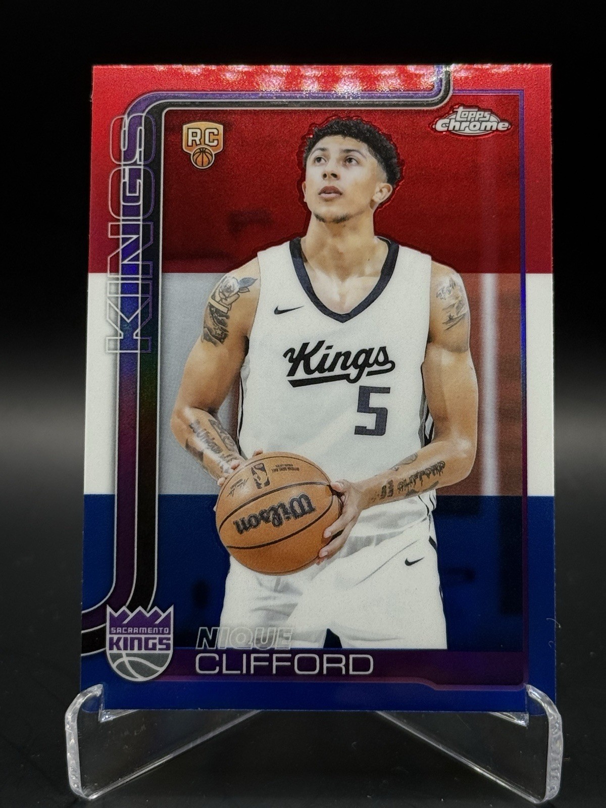 2025-26 Topps Chrome - Nique Clifford #274 Red White & Blue Refractor (RC)