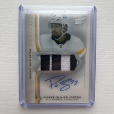 2020-21 UD Premier Pierre Olivier Joseph Rookie Auto Patch /249 RC Penguins