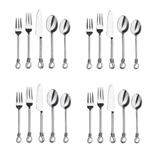 Gourmet Settings Twist 20pc. Stainless Steel Flatware Set (Service for Four)