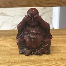 VTG Eyes Covered Sitting Buddha Statue Sculpture Figurine Ornament Home Decor