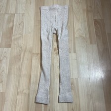 Mini Boden Girls Cream Ribbed Tights Size 5-6 Years