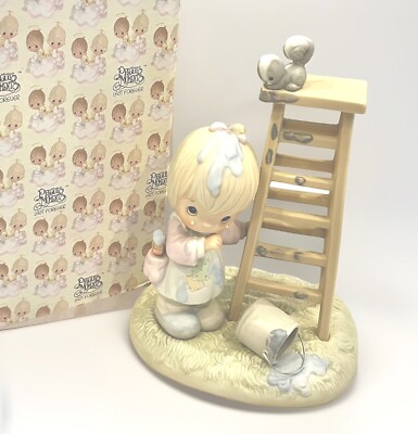 Precious Moments ''My Days Are Blue Without You'' 1988 Large New In Box Deadstock