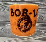 Vintage Bob-Lo Island Souvenir Mug Coffee Cup Orange Federal Glass Steamboat