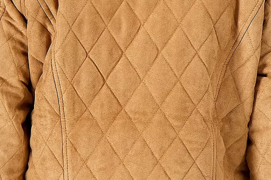 Isaac Mizrahi Live! Chaqueta de granero acolchada de gamuza sintética con forro BORGOÑA XL A517691 Foto 4 de 4