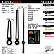 HANDS SET FOR MOVEMENT ETA 2801 2804 2824 2834 2836 SW200 SW220 Ref OSLO