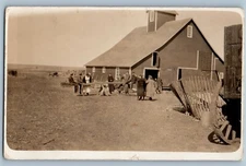 c1910's Teeter Tauter Farm Barn Playground Unposted  RPPC Photo Postcard