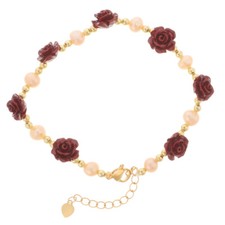 1PC Flower Charm Bracelet Rose Jewelry Hand Wrist Hand Jewelry for Girls