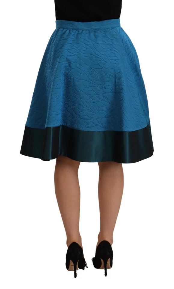 RED VALENTINO Skirt Blue High Waist A-line Pleated Knee Length IT40/US6/S $400 - Image 3 of 4