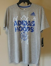 New Adidas Youth Active Training Short Sleeve T-shirts with Hoops size L XL